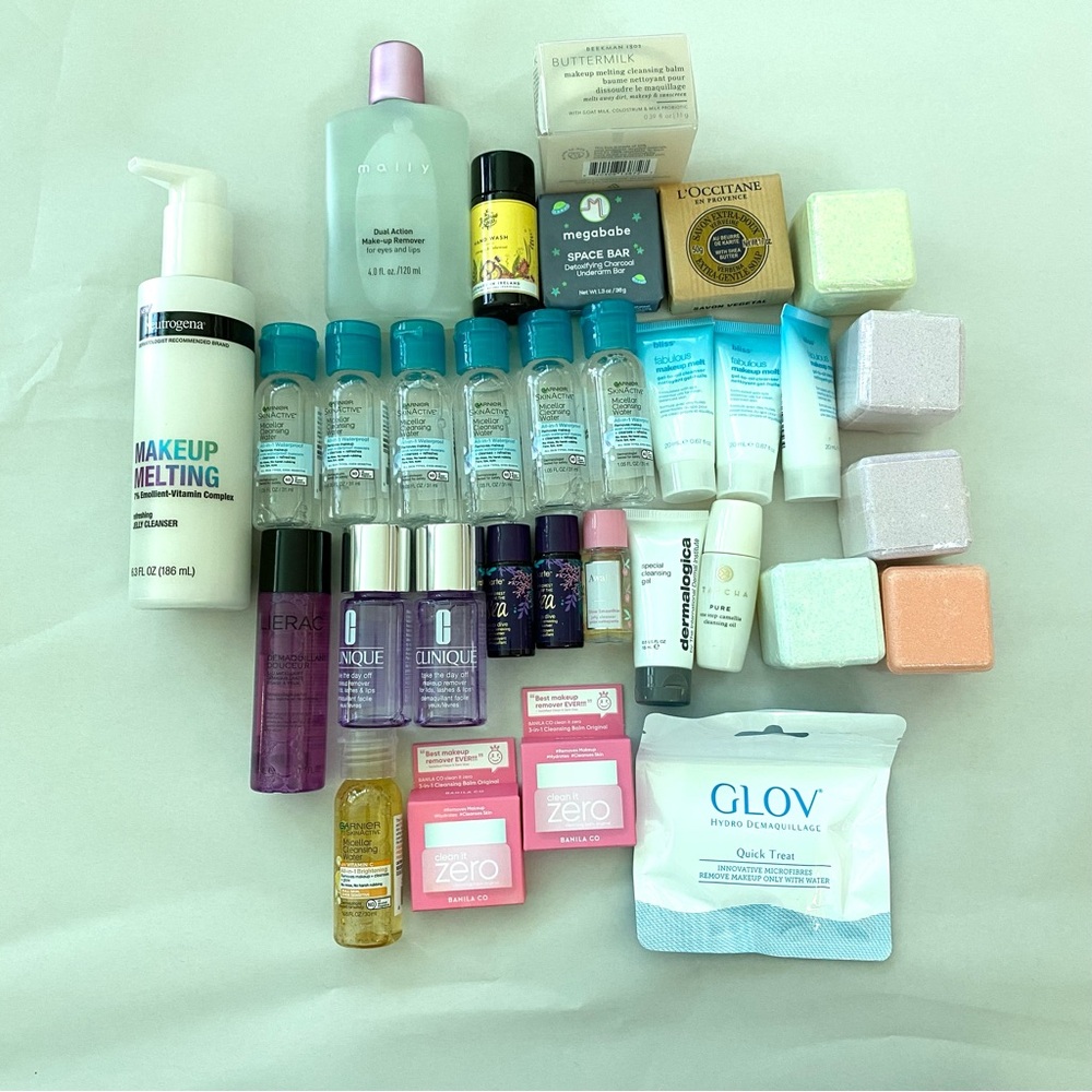 Makeup remover micellar water soap lot full & sample size